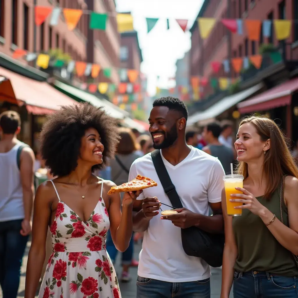 Zabytkowy dom Benjamina Franklina w Filadelfii, z turystami zwiedzającymi jego wnętrze.